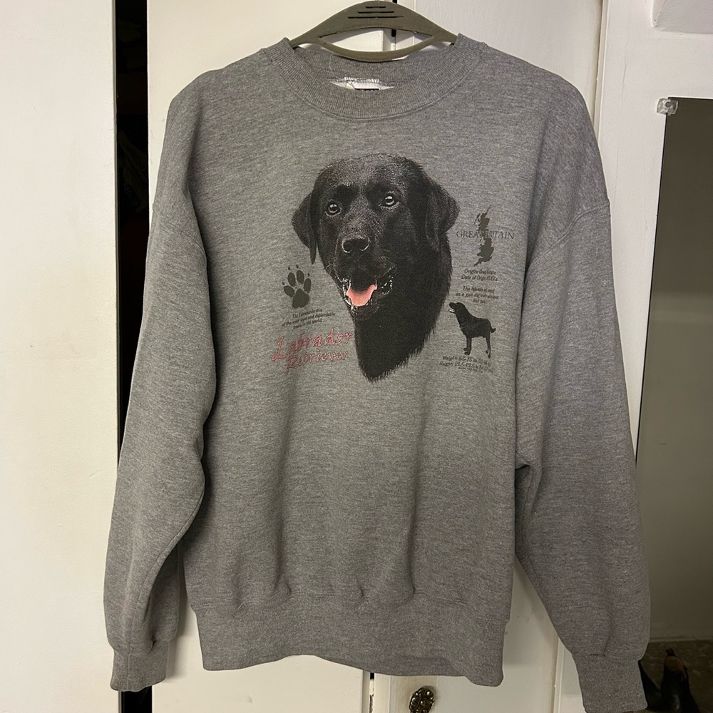 Cute & collectible grey Labrador Retriever Jerzees crewneck